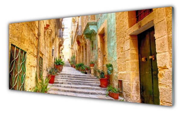 Panou sticla bucatarie Old Town Street Case Multi