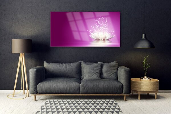 Tablou pe sticla Lotus Flower Floral violet