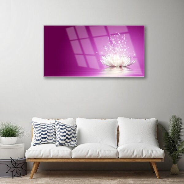 Tablou pe sticla Lotus Flower Floral violet