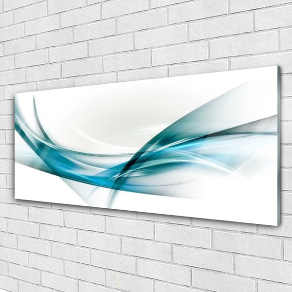 Tablou pe sticla Abstract Lines Art Albastru