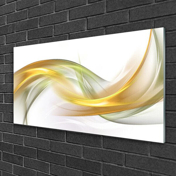 Tablou pe sticla Abstract Art aur galben