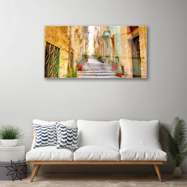 Tablou pe sticla Old Town Street Case Multi