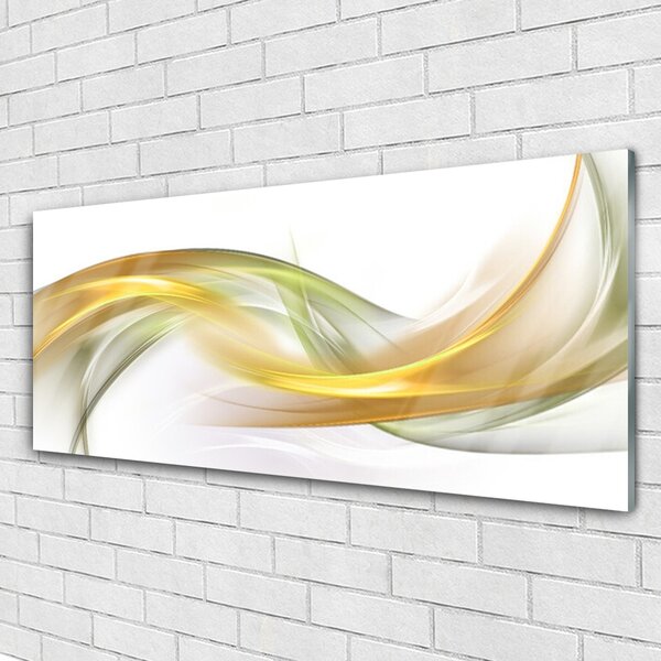 Tablou pe sticla Abstract Art aur galben