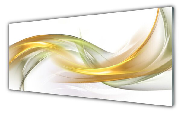 Tablou pe sticla Abstract Art aur galben