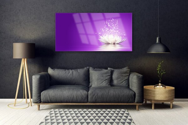 Tablou pe sticla Lotus Flower Floral violet
