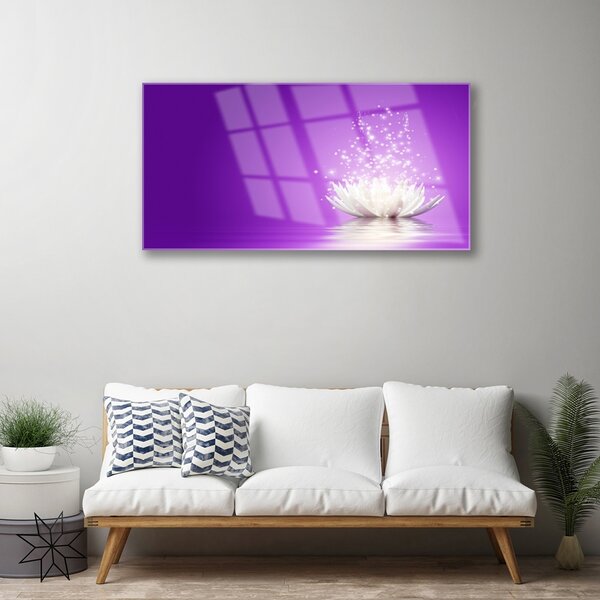 Tablou pe sticla Lotus Flower Floral violet