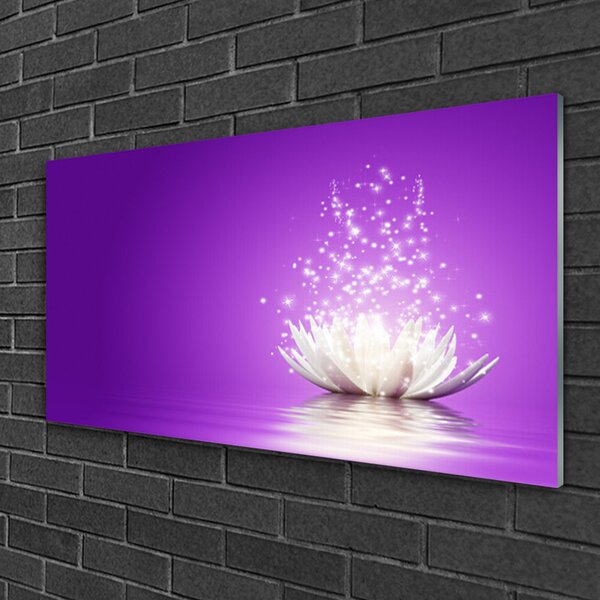 Tablou pe sticla Lotus Flower Floral violet