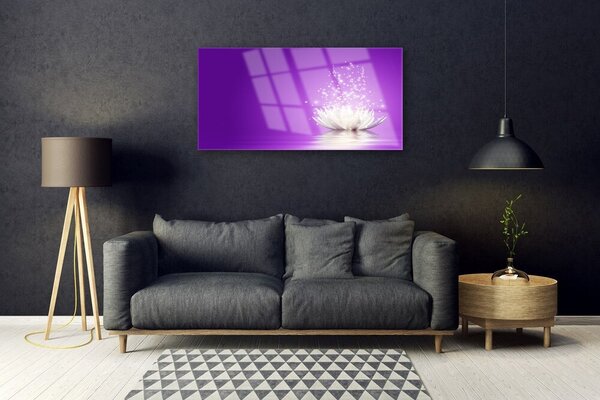 Tablou pe sticla Lotus Flower Floral violet