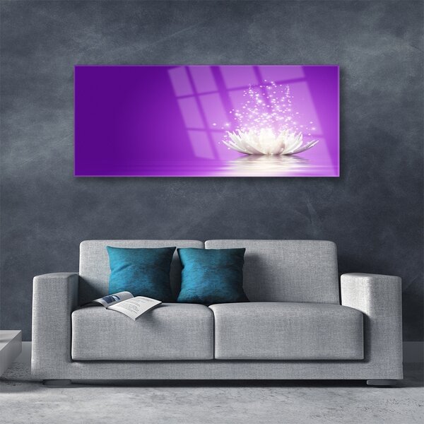 Tablou pe sticla Lotus Flower Floral violet