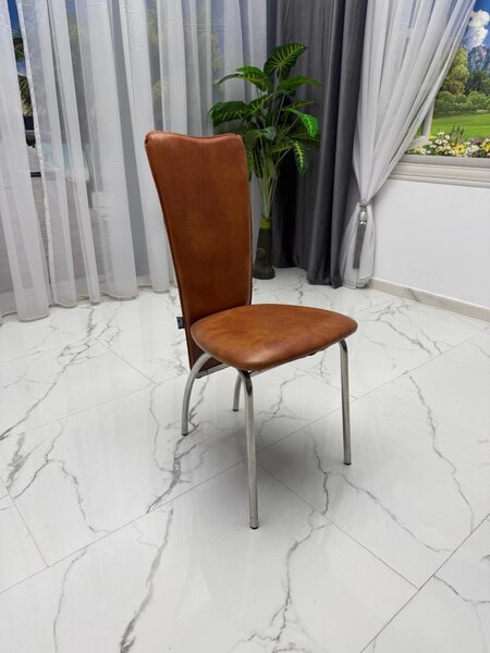 LICHIDARE - Scaun Panda, DENVER, piele ecologica maro, cadru cromat