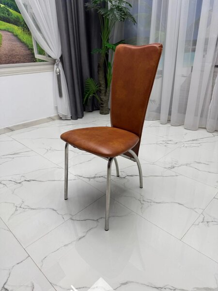 LICHIDARE - Scaun Panda, DENVER, piele ecologica maro, cadru cromat