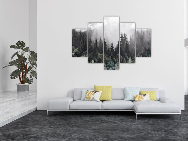Tablou - Pădure cu elemente ilustrate (150x105 cm)