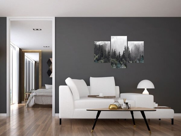 Tablou - Pădure cu elemente ilustrate (90x60 cm)