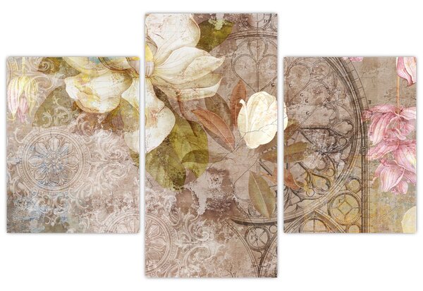 Tablou - Ornament de flori (90x60 cm)
