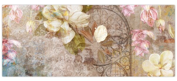 Tablou - Ornament de flori (120x50 cm)