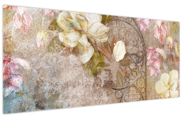 Tablou - Ornament de flori (120x50 cm)