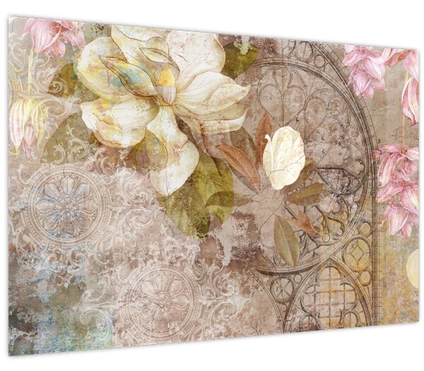 Tablou - Ornament de flori (90x60 cm)