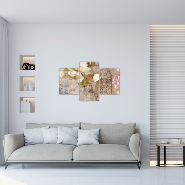 Tablou - Ornament de flori (90x60 cm)