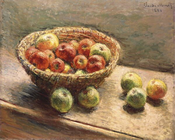 Monet, Claude - Artă imprimată A Bowl of Apples; Le Panier de Pommes, 1880, (40 x 30 cm)