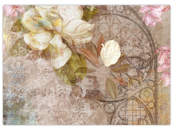 Tablou - Ornament de flori (70x50 cm)