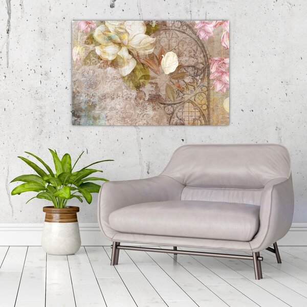 Tablou - Ornament de flori (90x60 cm)