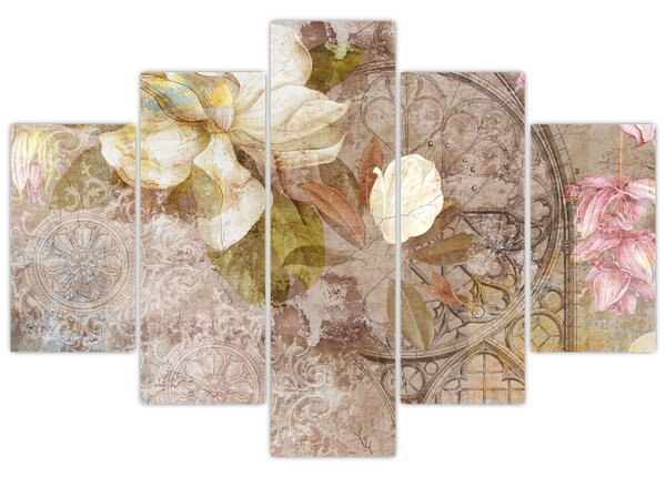 Tablou - Ornament de flori (150x105 cm)