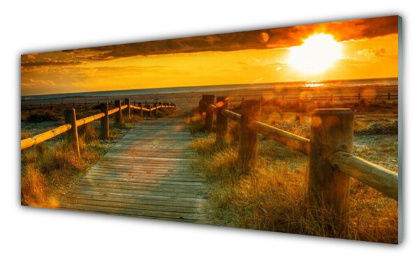 Panou sticla bucatarie Sun Way Arhitectura galben portocaliu