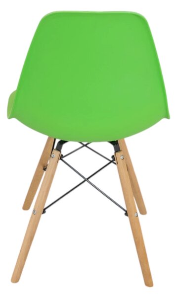 Scaun Malmo, DENVER, sezut tip scoica verde, picioare lemn, 46x54x80 cm