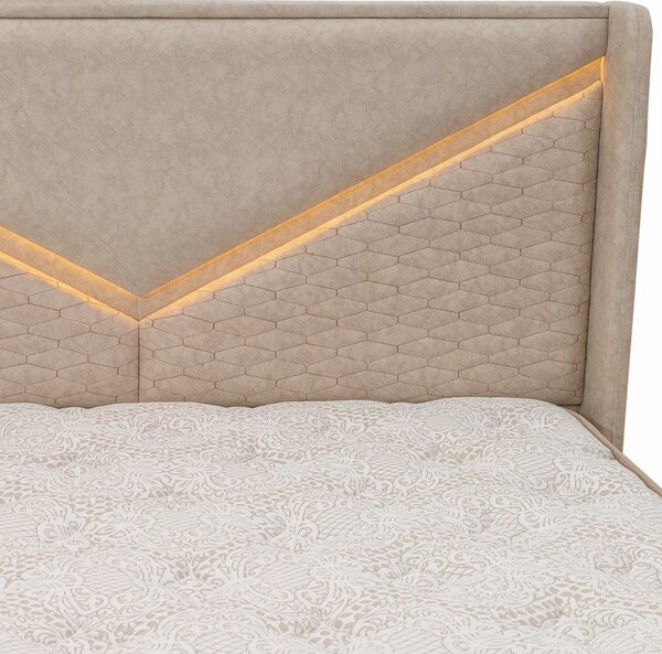 Pat Luxury crem, DENVER, pentru saltea 180x200 cm