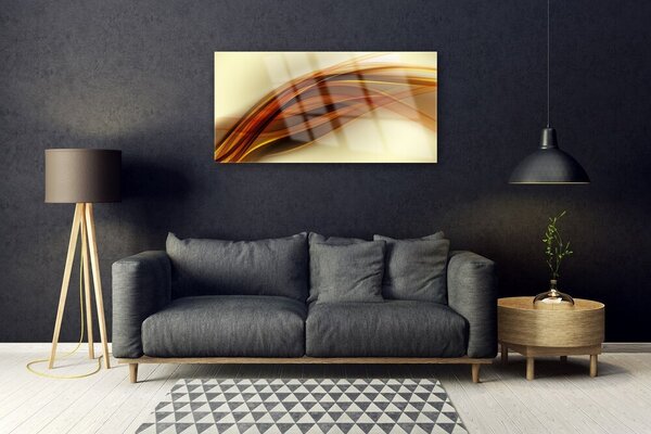 Tablou pe sticla Abstract Art Alb Portocaliu Maro