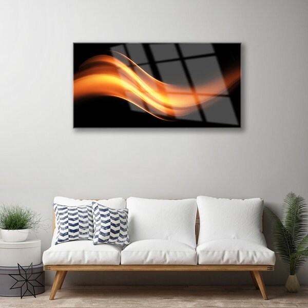 Tablou pe sticla Abstracție Art negru Orange