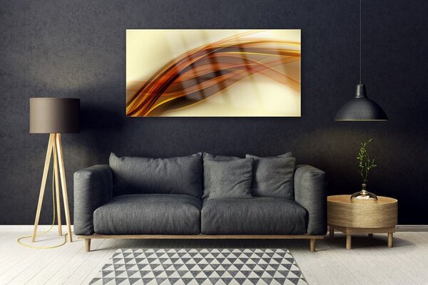 Tablou pe sticla Abstract Art Alb Portocaliu Maro