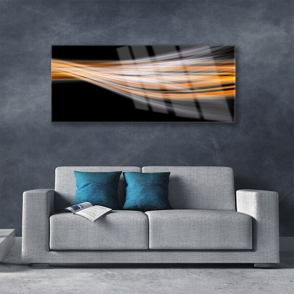 Tablou pe sticla Abstract Art Negru Gri Portocaliu