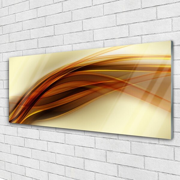 Tablou pe sticla Abstract Art Alb Portocaliu Maro
