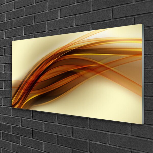 Tablou pe sticla Abstract Art Alb Portocaliu Maro