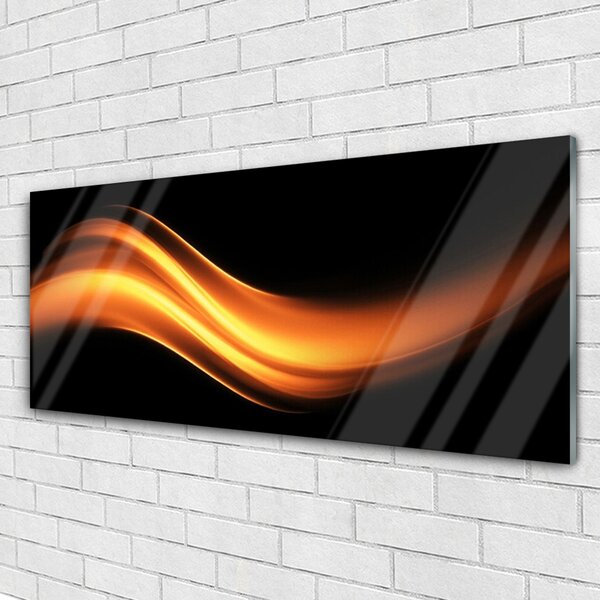 Tablou pe sticla Abstracție Art negru Orange