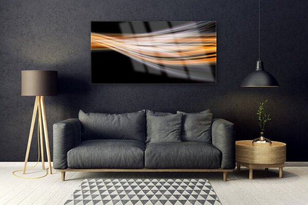 Tablou pe sticla Abstract Art Negru Gri Portocaliu