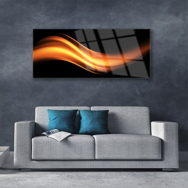 Tablou pe sticla Abstracție Art negru Orange