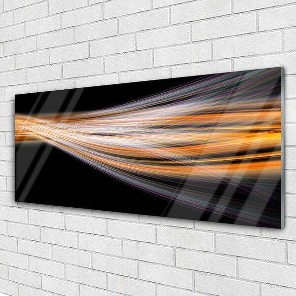 Tablou pe sticla Abstract Art Negru Gri Portocaliu