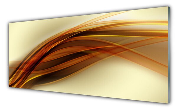 Tablou pe sticla Abstract Art Alb Portocaliu Maro
