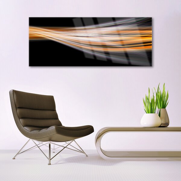 Tablou pe sticla Abstract Art Negru Gri Portocaliu