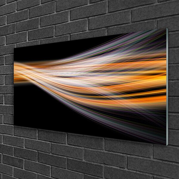 Tablou pe sticla Abstract Art Negru Gri Portocaliu