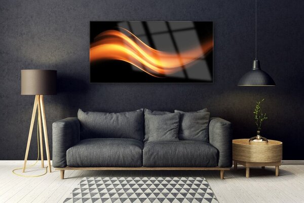 Tablou pe sticla Abstracție Art negru Orange
