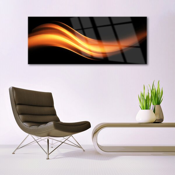 Tablou pe sticla Abstracție Art negru Orange
