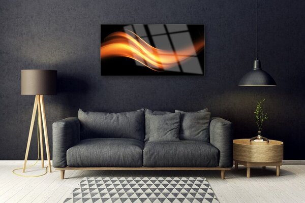 Tablou pe sticla Abstracție Art negru Orange