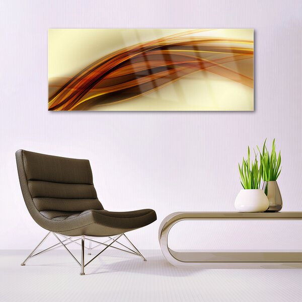 Tablou pe sticla Abstract Art Alb Portocaliu Maro