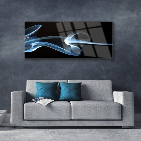 Tablou pe sticla Abstracție Art Albastru Negru