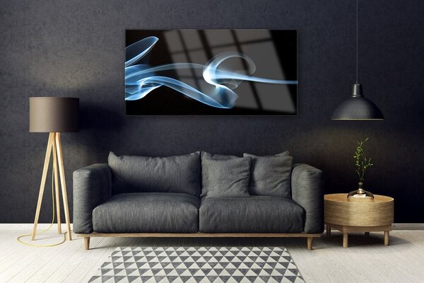 Tablou pe sticla Abstracție Art Albastru Negru