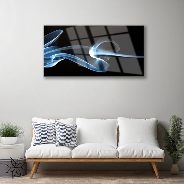 Tablou pe sticla Abstracție Art Albastru Negru