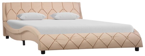 Cadru de pat, cappuccino, 160 x 200 cm, piele ecologică